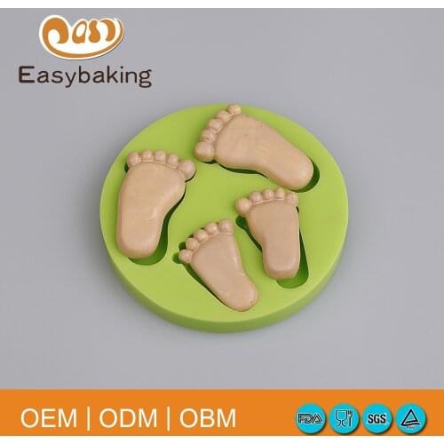 1 pc Baby Feet Shape Cake Mold Silicone Feet Fondant Chocolate Candy Jelly Decoration Fondant Mould Cute Child Foot Molds