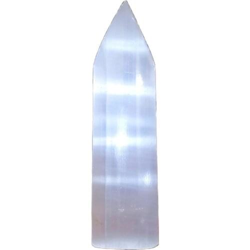 1 Pcs hand made natural selenite crystal Point Wand white gypsum stone Tower 14-15cm