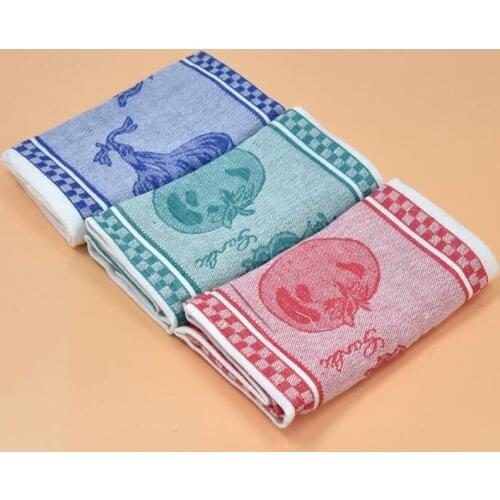 1pc 45x70cm Vegetables Tea Towel Cotton Kitchen Towel Yarn Dyed Knitted Tea Napkin