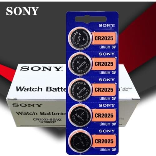 100PCS/LOT SONY Original cr2025 Button Cell Batteries cr2025 3V Lithium Coin Battery For Watch Calculator Weight Scale