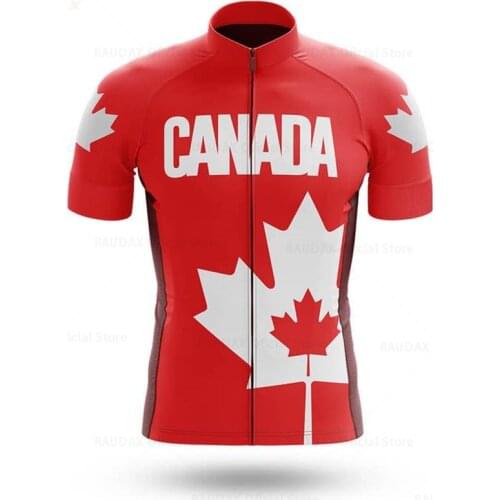 2021 Canada Short Sleeve Bicycling Jersey Maple Leaf Cycling Jersey Ropa Ciclismo Mens Summer Bicycle Maillot Motocross Jersey