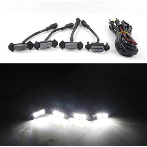 4pcs/SET Front Grille Lighting DRL Front Grille Lighting For Toyota Tacoma TRD Pro 2016-2020 12v 6000K White Amber