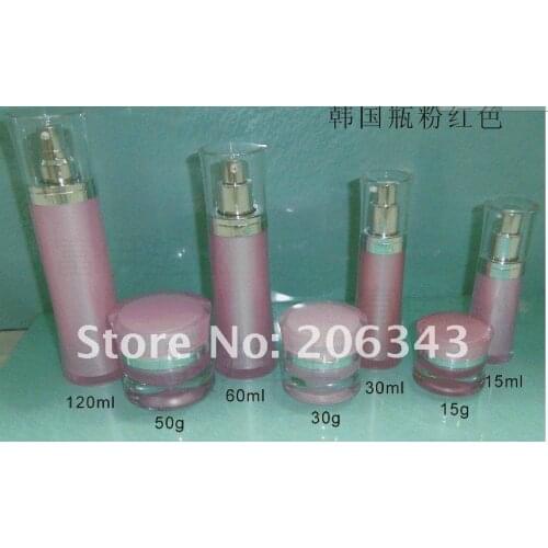 60ML pink acrylic press pump lotion bottle