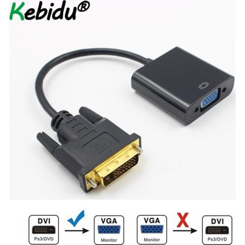 DVI To VGA Adapter Cable 1080P DVI-D To VGA Cable 24+1 25 Pin DVI Male To 15 Pin VGA Female Video Converter For PC Display