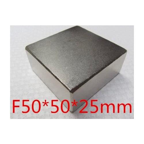 Free Shipping 50*50*25MM Extremely Powerful N50 Rare Earth Magnets Neodymium Magnet Block