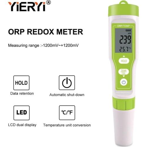 Yieryi ORP-100 Redox ORP Meter Water Quality Monitor LCD Digital Detector Pen Type Analyzer Tester For Hydrogen generator