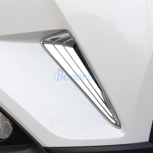 For Toyota C-HR CHR C HR 2016-2019 Carbon Fiber Color Front Reflector Fog Light Lamp Cover Sticker Decoration Trim Accessories