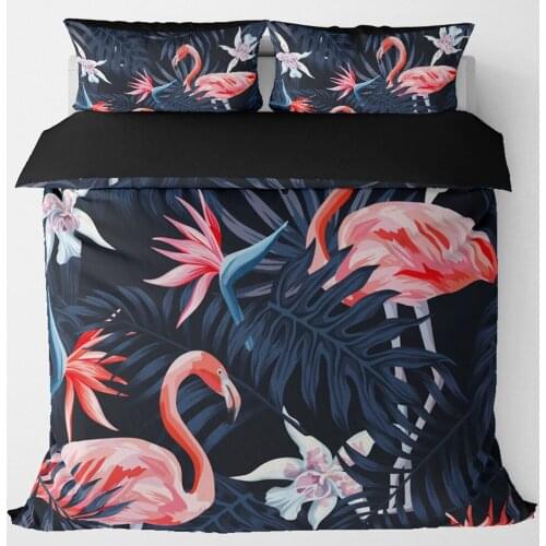 Home Textile Luxury Flamingo Pattern Duvet Cover King Size Single Double Bedding Set Queen Temperament Quilt Cover &Pillowcase