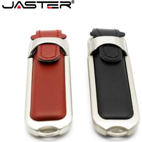 JASTER High Quality Brown Leather Pen drive 4GB 8GB 16GB 32GB USB 2.0 flash drive memory stick pass H2testw