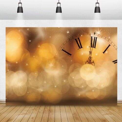 Photo Backdrop New Year Time Glitter Polka Dots Stars Light Bokeh Family Newborn Baby Shoot Party Customized Photo Background