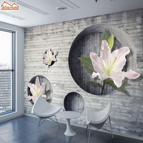 ShineHome-Brick Photo Wallpaper Black White Wallpapers for 3 d Living Room Rose Flower Household Wall Paper Classical Cafe Decor