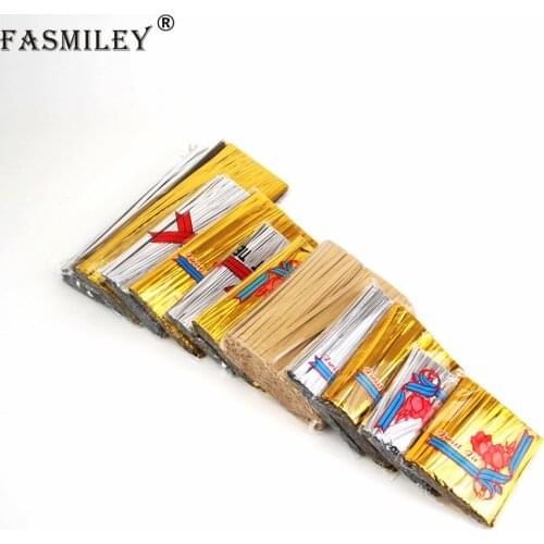 Hot Sale 800PCS/BAG 8-20CM Gold Silver LUSTROUS METALLIC TWIST TIES FOR LOLLIPOP CELLO BAGS Gift DIY Packing Material DS226