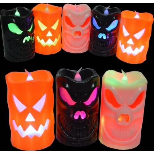 Halloween Horror Pumpkin Candle Light Day Decoration Bar KTV Nightclub Candle Light Halloween LED Light