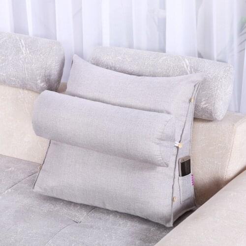 Soft Back Pillow for Sitting Reading with Phone Pocket Adjustable Foldable Cushion Legs and Support Home Decoration