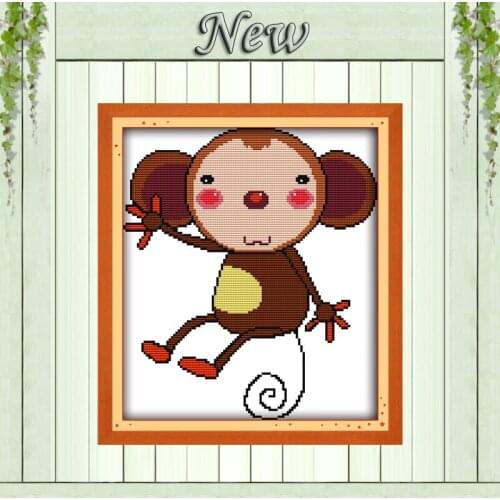 Monkey lovely cartoon diy home decor painting counted print on canvas Cross Stitch kits DMC 11CT 14CT needlework Sets embroidery