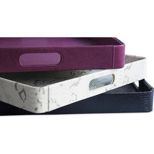 Cordays - Set of Two Serving Trays Handcrafted in Premium Quality Textured Leatherette by Cordays: Eco Home Collection