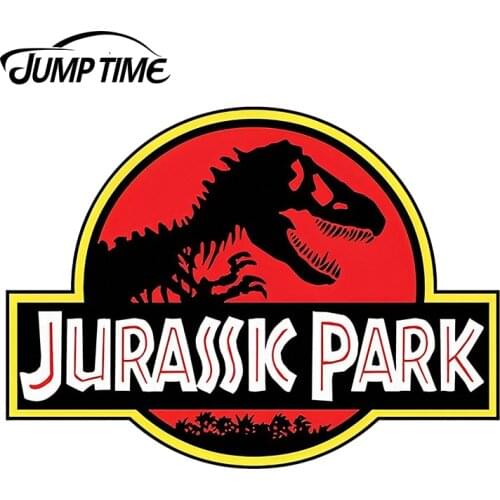 JumpTime 13cm x 12.24cm For Jurassic Park Funny Sticker Dinosaur Van Car Stickers Waterproof Accessories Car Bumper Window Decal