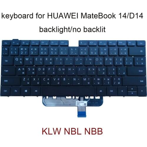New Backlit keyboard for Huawei MateBook D 14 NBL-WAQ9RP WAQ9L WAQ9R KLW-W19 W29 W09 Thai Thailand notebook computer keyboards