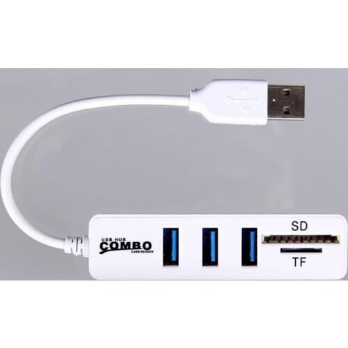Newest Combo 3 USB2.0 Hubs MicroSD SD TF USB2.0 MicroUSB Universal Memory Card Reader Design for PC Laptop Notbook Macbook