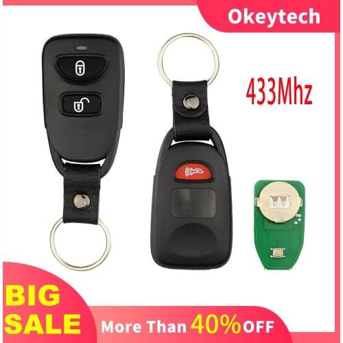 OkeyTech 2 Button With Panic 433Hz Car Remote Key for Hyundai Tucson Santa Fe 2005 2006 2007 2008 2009 2010 2011 Replacement Key