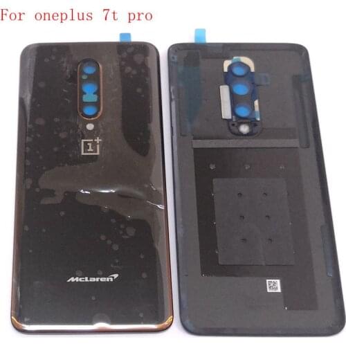 Original For oneplus 7T pro Battery cover back rear door housing oneplus7Tpro back frame replace glass parts with camera lens