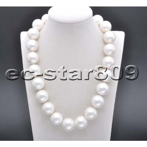 P5936 Huge 20" 20mm white SOUTH SEA SHELL PEARL NECKLACE Women Fashion Jewelry