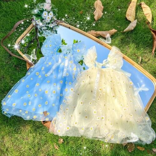 Princess Dress Girl Flower Girl Dresses Summer Dress Kids Dresses For Girls Clothes Children Baby Toddler Yellow Vestidos 18M-7Y