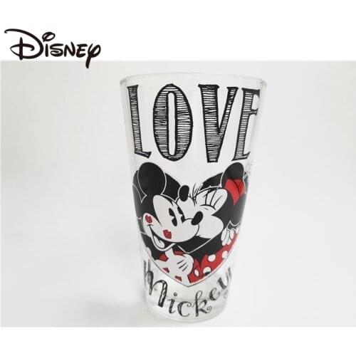 Disney Glass Mouse Minnie Eyre gift cup glass cute cartoon water cup milk tea cup iced coffee cup kawaii water bottle