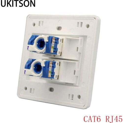 Double Ports Network Panel CAT6 RJ45 Faceplate Rotate Wire Connection For 1000Mbps Internet Laptop Plug
