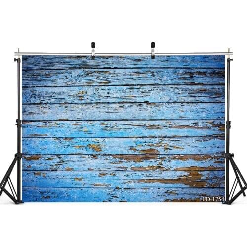 Blue Retro Wooden Board Vinyl Backdrop Photography Props For Children Baby Portrait Food Cake Photo Studio Background Decoration