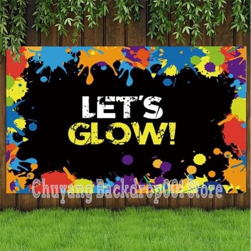 Let 'S Glow Photography Backdrops Graffiti Neon Light Adult Birthday Party Background For Photo Studio