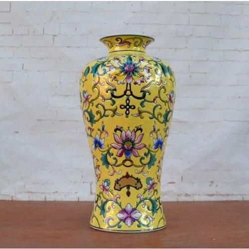 Tao Caicai foreign trade new Chinese famille rose porcelain vase flower Home Furnishing Room Decor