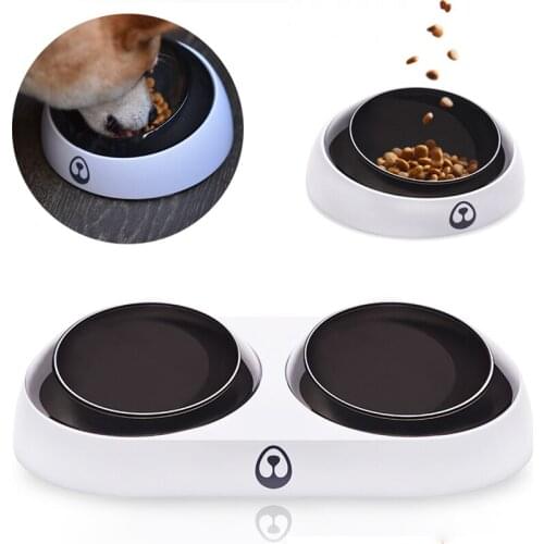 Neck Protection Pet Cat Dog Bowl Dual Purpose Pet Water or Food Double Bowl Antiskid Pet Dog Food Bowl Leakproof Cat Water Bowl