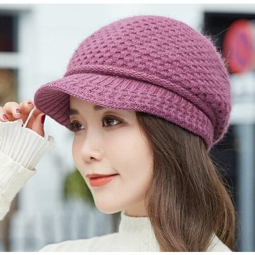 Woman Winter Plush Knitted Fisherman Hat Panama Solid Woolen Bucket Cap Girl Outdoor Casual Warm Short Brim Fishing Sun Hat