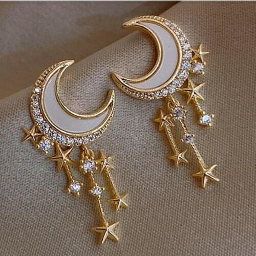 2020 New Fashion Temperament Star Moon Earrings Womens Wild Earrings Trend elegant exquisite Fashion Earrings Wedding Jewelry