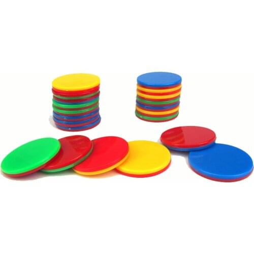 10Pcs/Lot Two Double Side Color Blank Plastic Poker Chips 25mm Casino Marker Fun Family Club Board Games DIY Toy Creative Gift