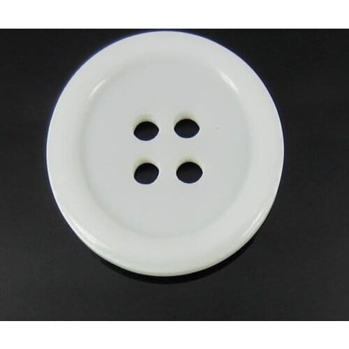 100pcs 3/4" White Round Resin Buttons Fit Sewing or Scrapbooking 20.0mm