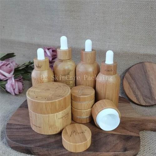 100pcs/lot 15ml 30ml 50ml bamboo cap Glass Dropper Bottle Aromatherapy Liquid serum/essential basic massage oil Pipette bottles