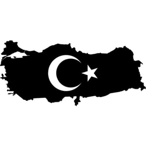 16cm*7cm Creative Turkey Map Country Flag Fashion Sticker Pvc Fashion Car Beautifully Decorated Decals Black/white/red/laser