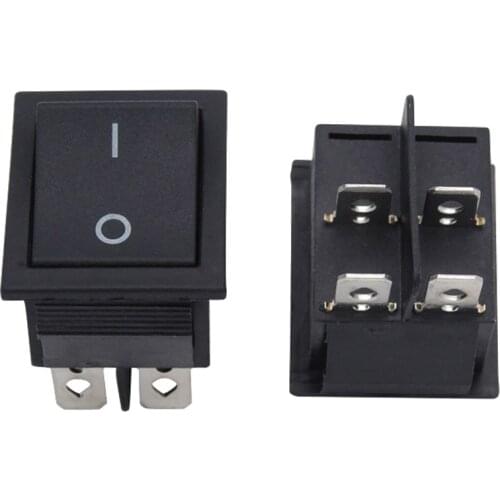 2pcs Black AC 15A 250V 20A 125V 4 Pins DPST On/Off Rocker Switch Spring Return Momentary automatic falls back in its off state