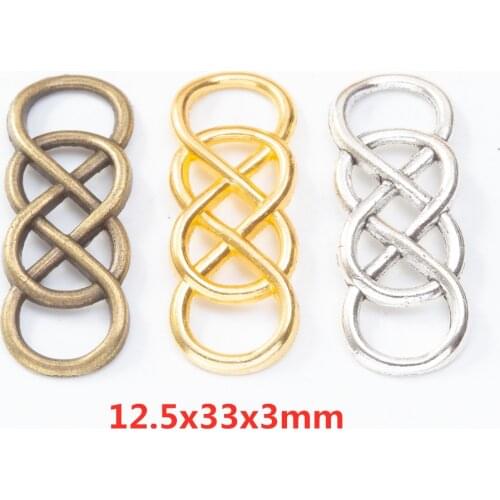 20 pieces of figure 8 connector pendant retro metal zinc alloy small jewelry fashion exquisite pendant pendant making 8361