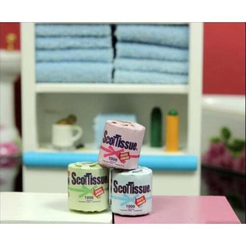 3PCS 1/6 Scale Simulation Mini Tissue Paper Miniature 1:12 for Dollhouse Furniture Bathroom Decor Accessory
