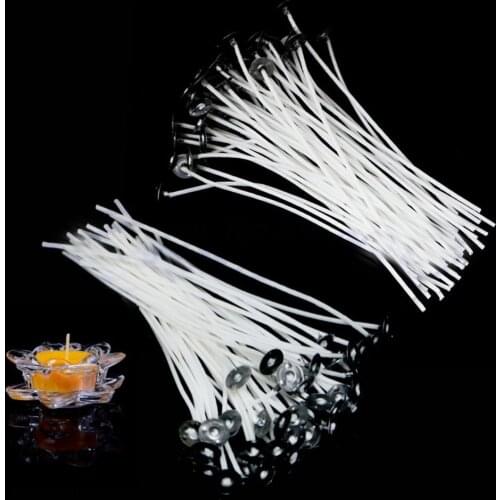 50pcs Cotton Candle Wicks Smokeless Wax Pure Cotton Core DIY Candle Making Pre-waxed Wicks Party Supplies