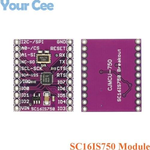 750 SC16IS750 Single UART With I2C-Bus/SPI Interface For Industrial Control CJMCU-750 Module Programmable IO Port