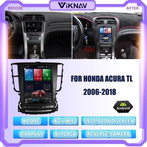 2 Din Vertical Screen Car Radio For Honda Acura TL 2006-2018 Stereo Multimedia Player Android GPS Navigation 8 Core Head Unit