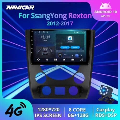 2Din Android10.0 Car Radio For SsangYong Rexton III 3 2012-2017 GPS Navigation Car Video Bluetooth Player Auto Radio NO 2DIN DVD
