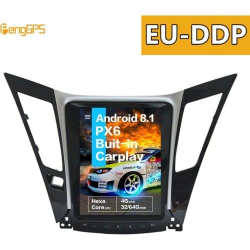 10.4''Tesla Android 8.1 PX6 4+32GB voice control Built-in CARPLAY Car Radio For Hyundai Sonata 2012-2014 GPS Navigation