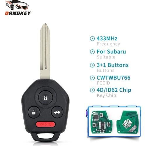Dandkey CWTWBU766 Remote Control Car Key 3+1 Buttons 433MHz ID62 4D62 Chip Fob For Subaru Tribeca Legacy Outback 2008 2009 2010