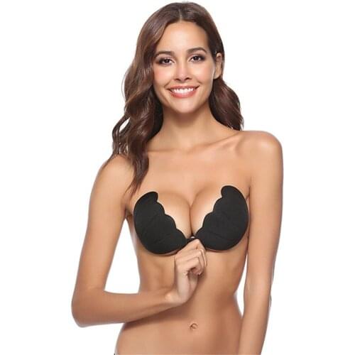Strapless Seamless Push Up Silicone Self Adhesive Reusable Padded Invisible bra