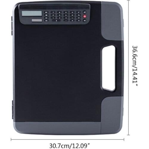 Portable A4 Files Document Clipboard Storage Case Organizer with Calculator Home